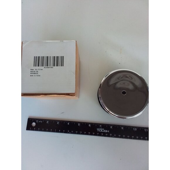 Chrome Air Cleaner Filter Filter 4" x 2" assembly for carburetor W/ 2 5/8" 2 5/1 - Picture 3 of 9